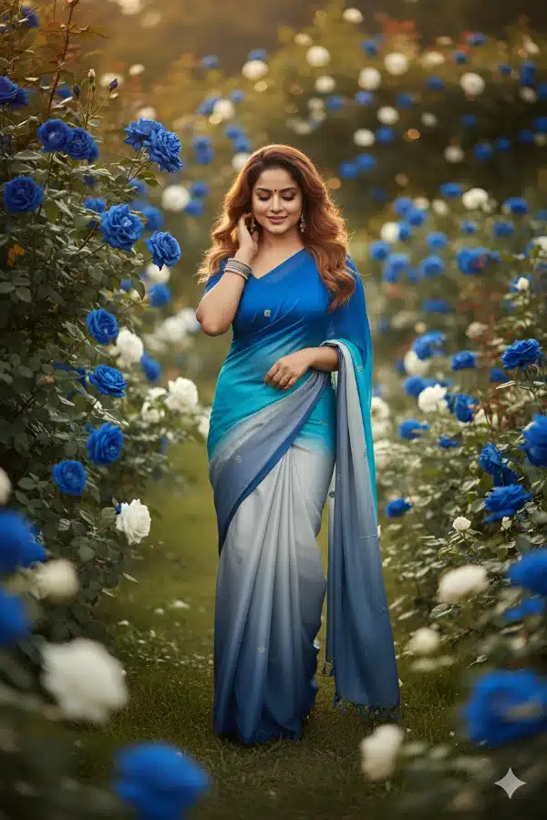 Timeless Elegance in Rose-Covered Scene_smiling