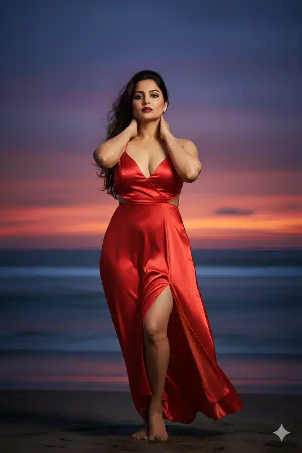 Wind-Swept Beauty Under a Painted Sky_Red