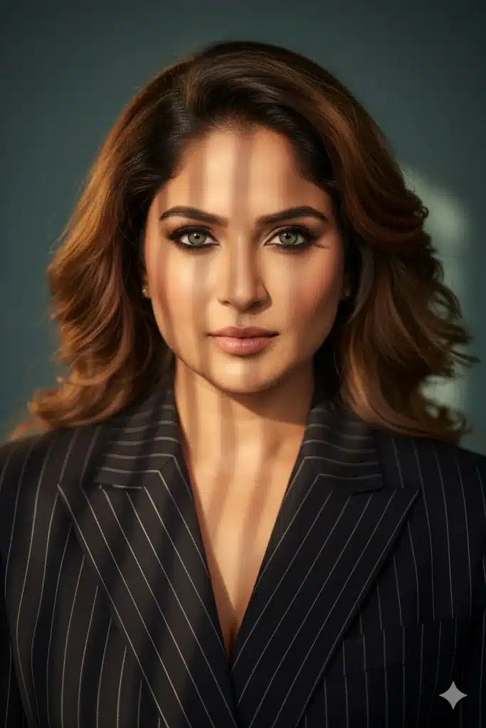 Artistic Shadows on Elegant Blazer Portrait