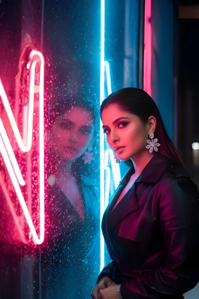 Cyberpunk Vibe with Pink and Blue Contrasting Colors